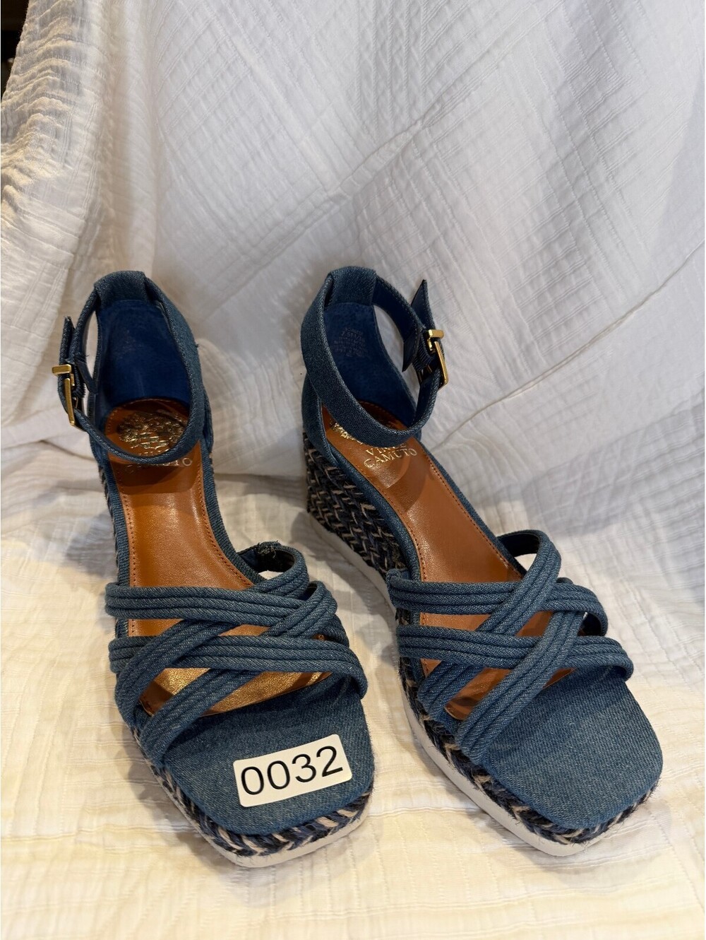 Vince Camuto Women's Denim Wedge Sandals Size 7.5M